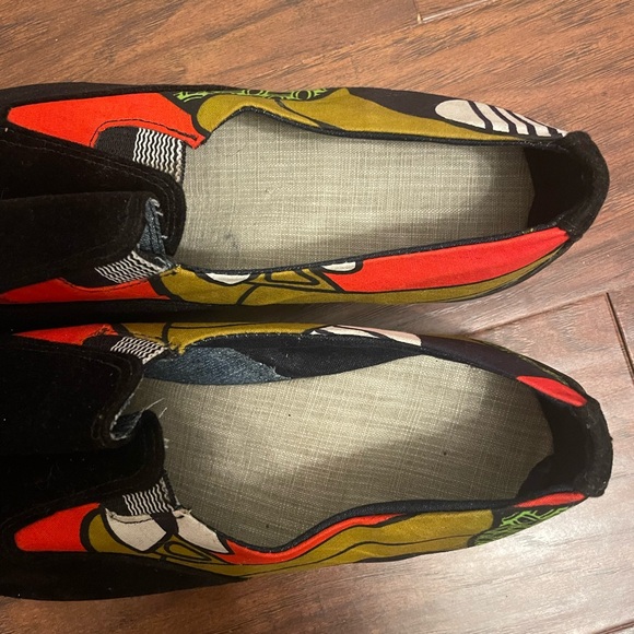 African Pattern Black Suede Unique Streetwear Luxury Slip-On Shoes Women’s 10 - Picture 7 of 9